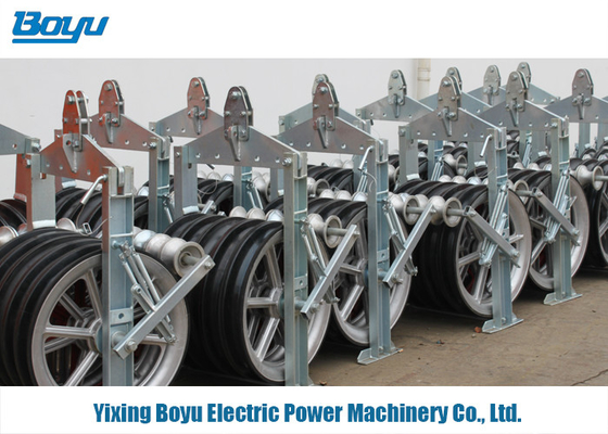 120 KN Five Aluminum Conductor Pulley Burst Load With Grounding Wheels
