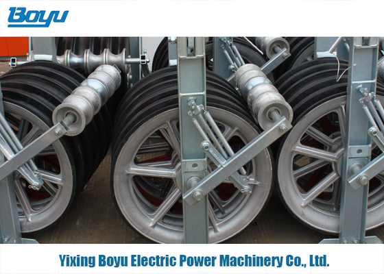 120 KN Five Aluminum Conductor Pulley Burst Load With Grounding Wheels